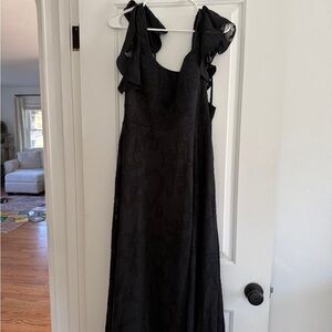 Azazie Black Ruffled Maxi Dress